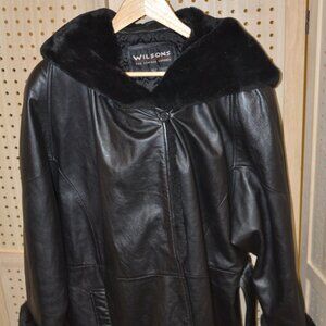Black  Wilsons Leather Express Coat